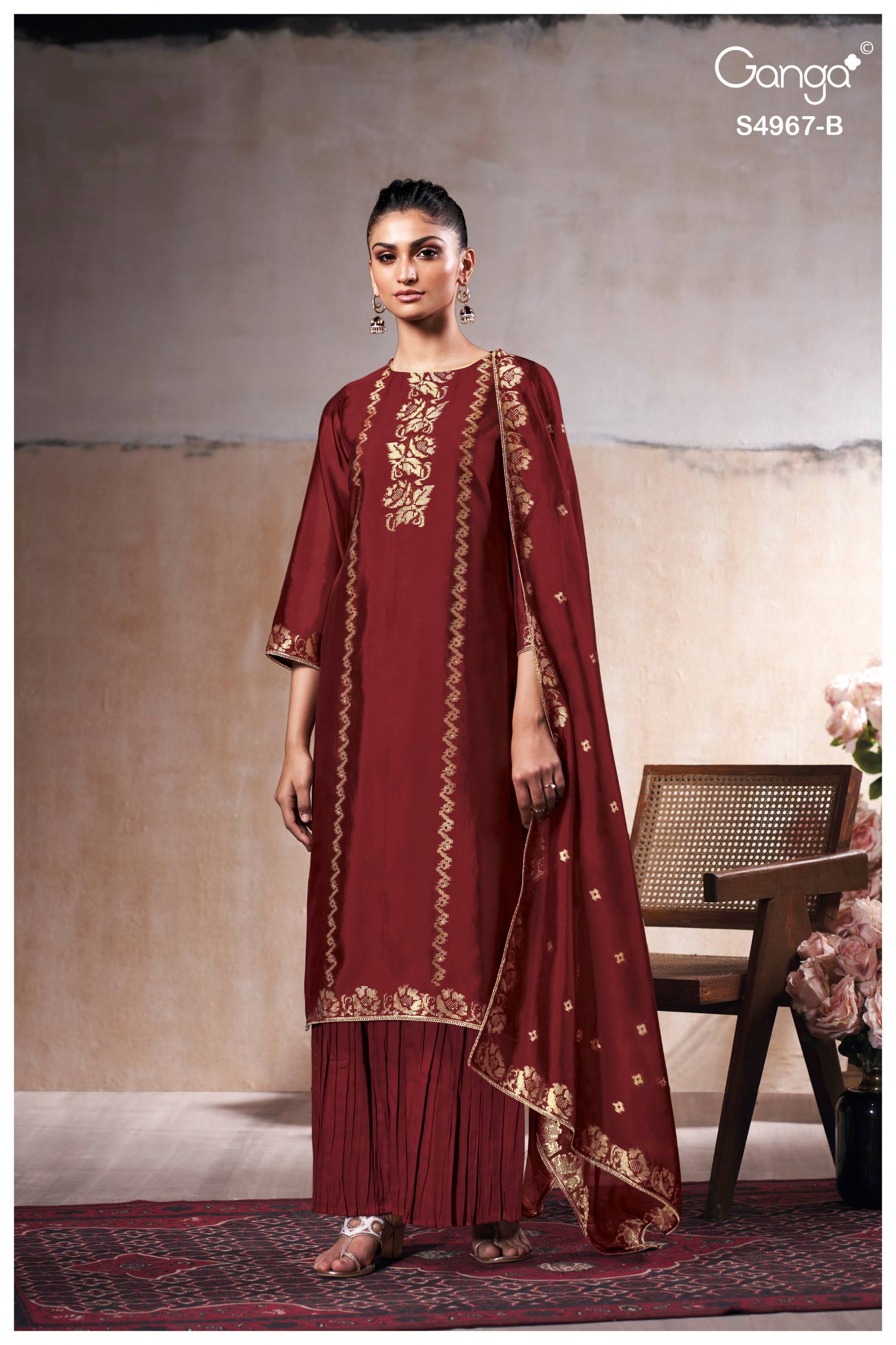 RAASHII 4967 Series By GANGA FASHION Stylish Beautiful Colourful VISCOSE WOVEN SILK Dresses At Wholesale Price